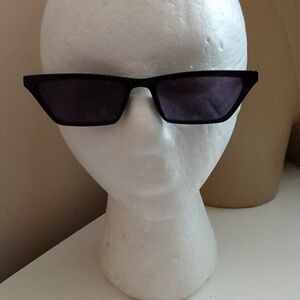 Black Slim Rectangular Thin Frame Shades